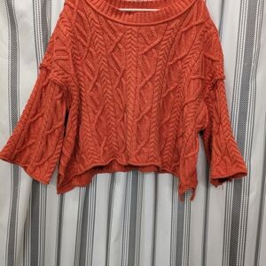 Cozy Cable Knit Sweater - Orange